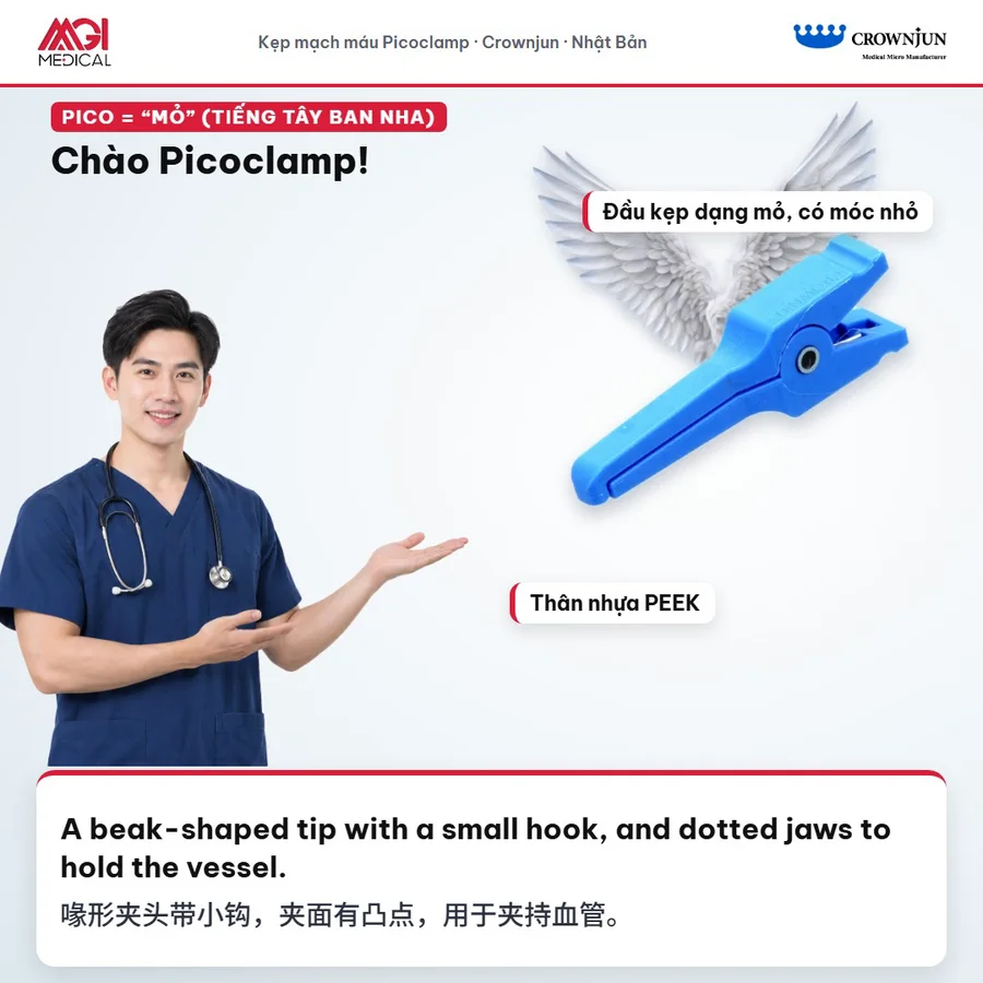 Kẹp mạch vi phẫu và siêu vi phẫu Picoclamp